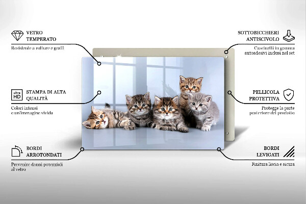 Tagliere in vetro temperato Piccoli e dolci gattini