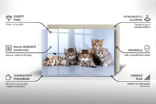 Tagliere in vetro temperato Piccoli e dolci gattini