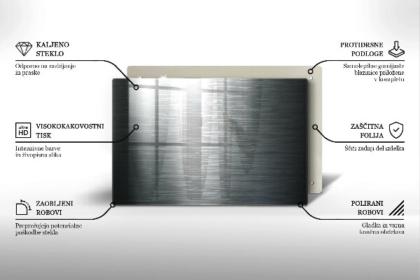 Tagliere in vetro temperato Struttura del metallo