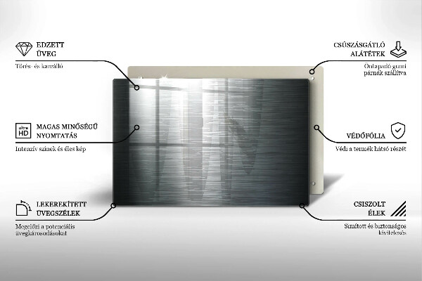 Tagliere in vetro temperato Struttura del metallo