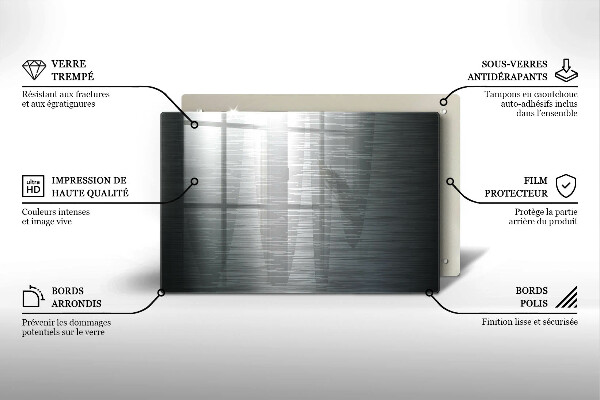 Tagliere in vetro temperato Struttura del metallo