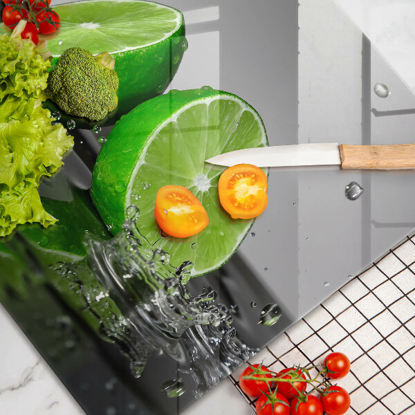Tagliere in vetro temperato Lime succosi e acqua