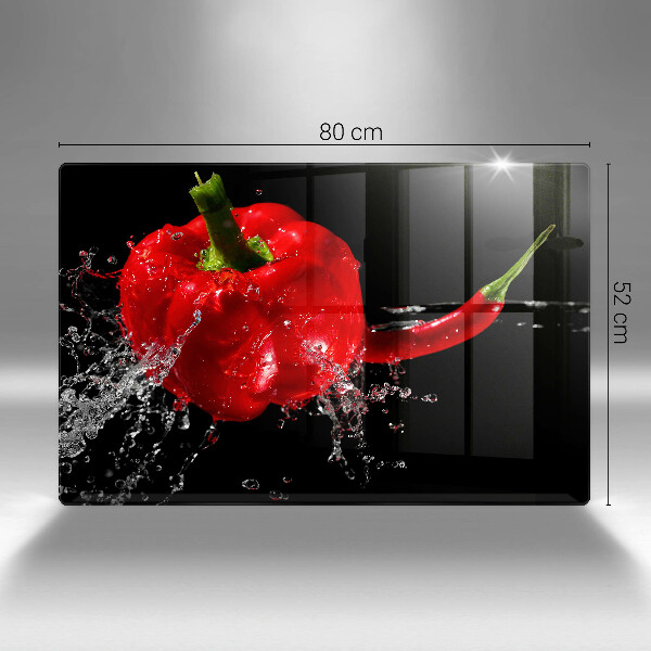 Tagliere in vetro temperato Peperoni rossi in acqua