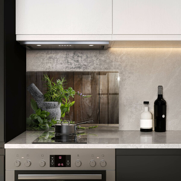 Tagliere in vetro temperato Piante erbe e legno