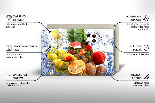 Tagliere in vetro temperato Frutta succosa e acqua