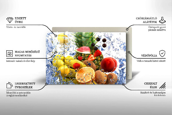 Tagliere in vetro temperato Frutta succosa e acqua