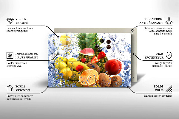 Tagliere in vetro temperato Frutta succosa e acqua