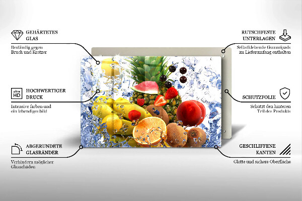Tagliere in vetro temperato Frutta succosa e acqua