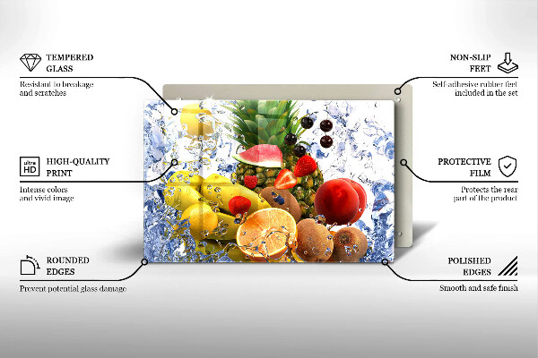 Tagliere in vetro temperato Frutta succosa e acqua