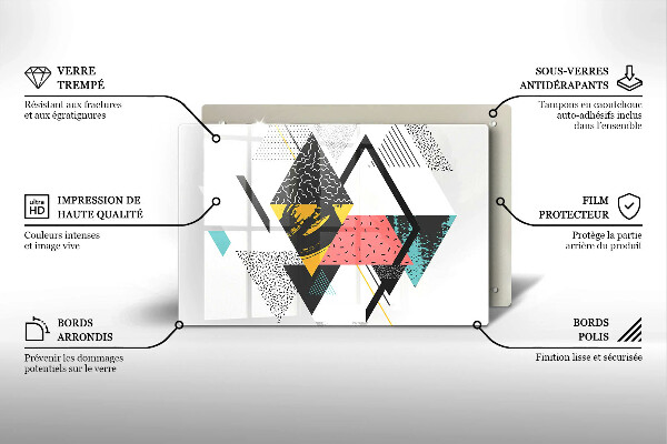 Tagliere in vetro temperato Triangoli astratti
