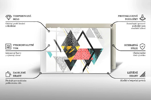 Tagliere in vetro temperato Triangoli astratti