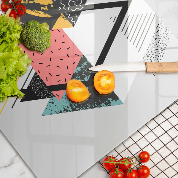 Tagliere in vetro temperato Triangoli astratti