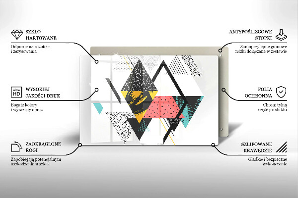 Tagliere in vetro temperato Triangoli astratti