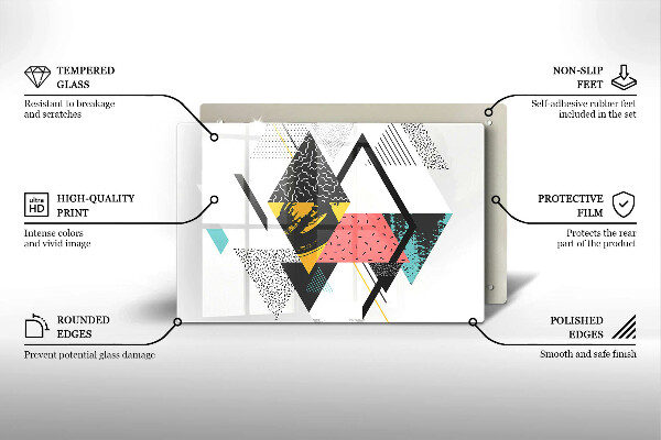 Tagliere in vetro temperato Triangoli astratti