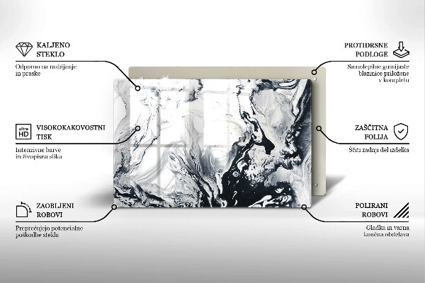 Tagliere in vetro temperato Astrazione dell'inchiostro