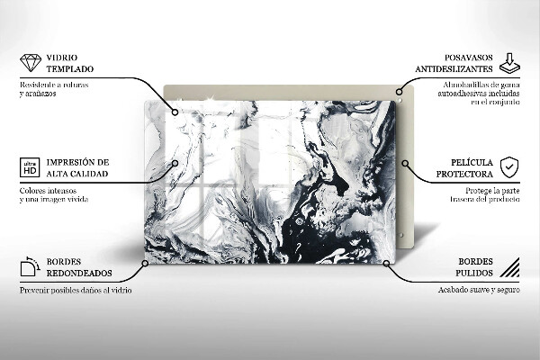 Tagliere in vetro temperato Astrazione dell'inchiostro