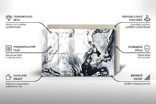 Tagliere in vetro temperato Astrazione dell'inchiostro
