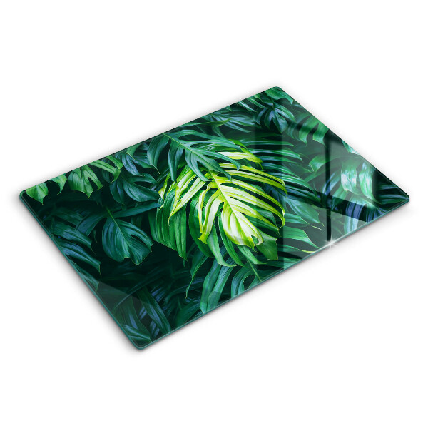 Tagliere in vetro temperato Foglie selvatiche di monstera