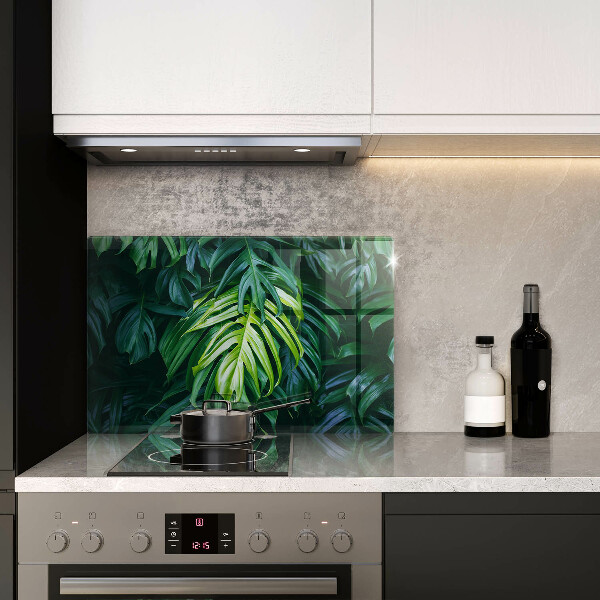 Tagliere in vetro temperato Foglie selvatiche di monstera