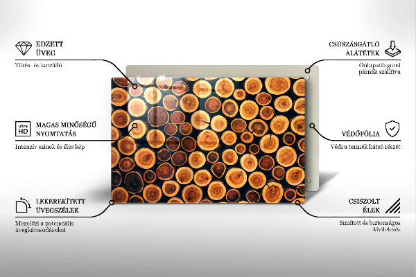Tagliere in vetro temperato Ceppi di alberi in legno