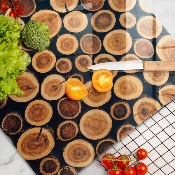 Tagliere in vetro temperato Ceppi di alberi in legno