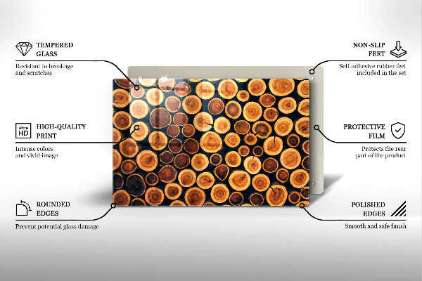 Tagliere in vetro temperato Ceppi di alberi in legno