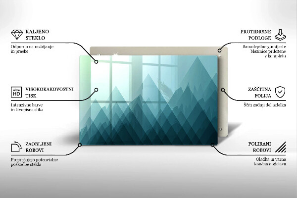 Tagliere in vetro temperato Montagne astratte
