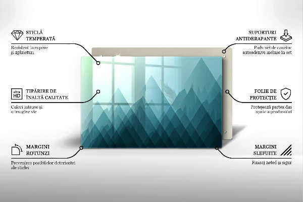 Tagliere in vetro temperato Montagne astratte