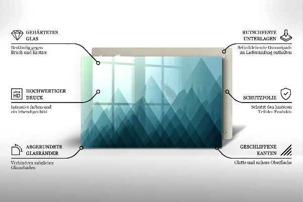 Tagliere in vetro temperato Montagne astratte