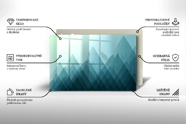 Tagliere in vetro temperato Montagne astratte
