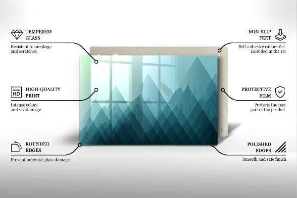 Tagliere in vetro temperato Montagne astratte