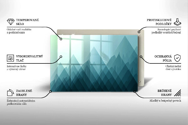 Tagliere in vetro temperato Montagne astratte