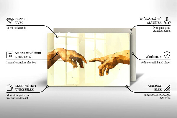 Tagliere in vetro temperato Creazione delle mani di Adamo