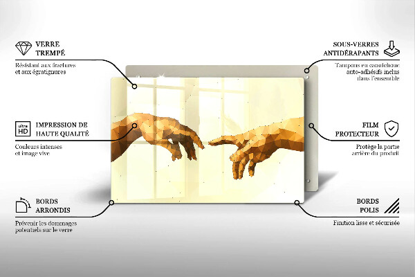 Tagliere in vetro temperato Creazione delle mani di Adamo