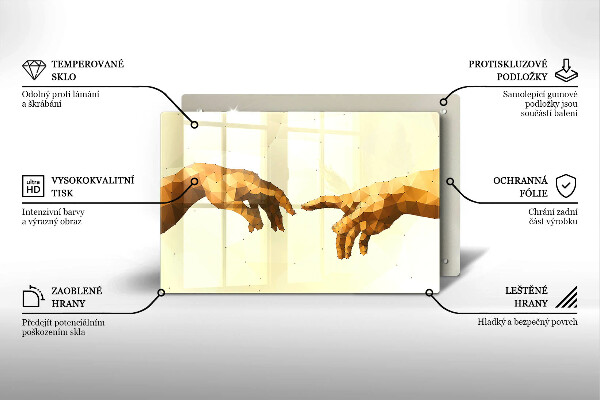 Tagliere in vetro temperato Creazione delle mani di Adamo