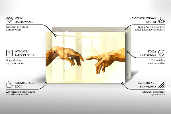 Tagliere in vetro temperato Creazione delle mani di Adamo