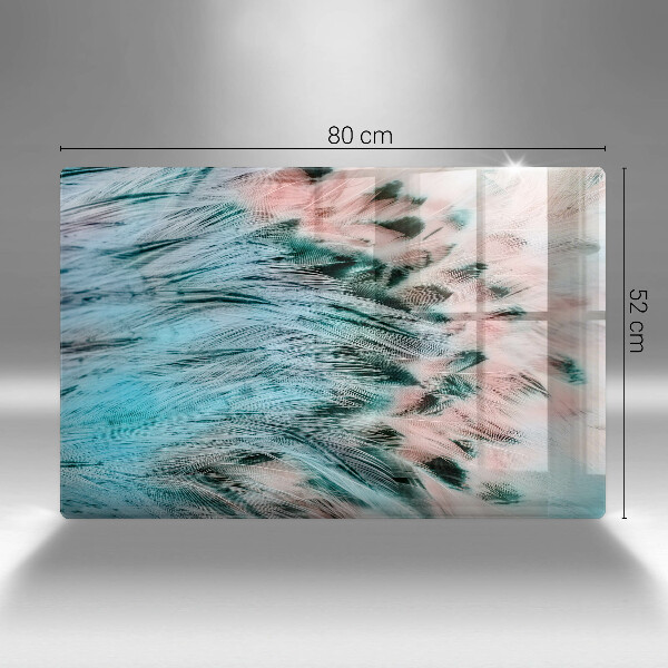 Tagliere in vetro temperato Piume di uccelli boho