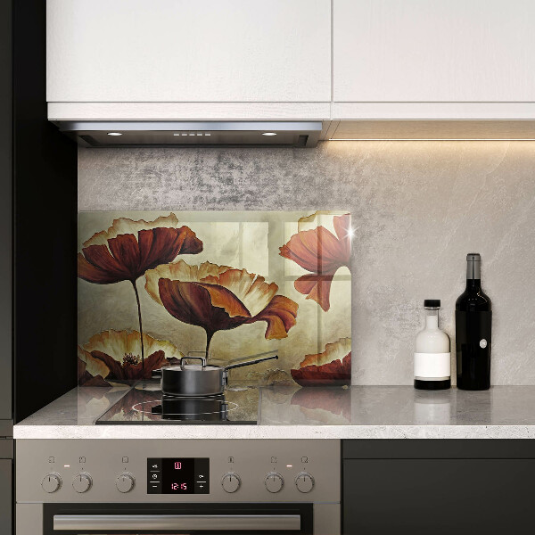 Tagliere in vetro temperato Fiori boho dipinti