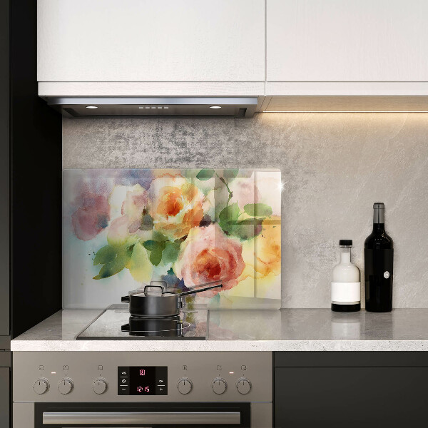 Tagliere in vetro temperato Fiori dipinti