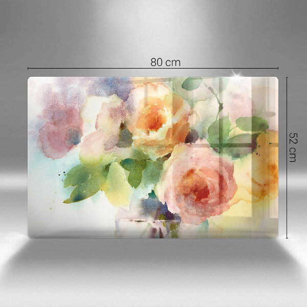 Tagliere in vetro temperato Fiori dipinti