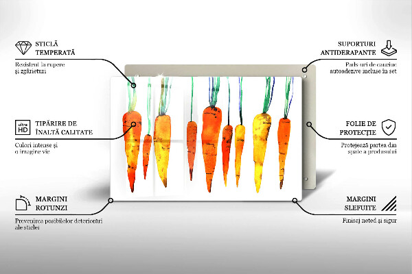 Tagliere in vetro temperato Illustrazione della carota