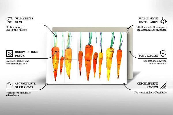 Tagliere in vetro temperato Illustrazione della carota