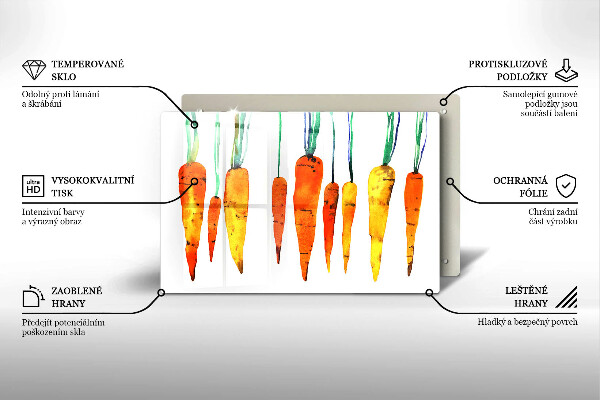 Tagliere in vetro temperato Illustrazione della carota