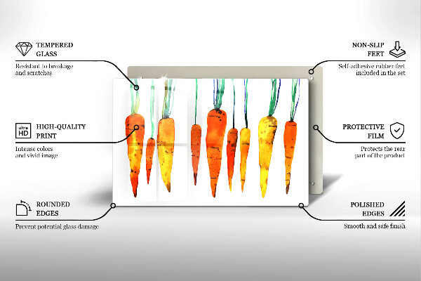 Tagliere in vetro temperato Illustrazione della carota