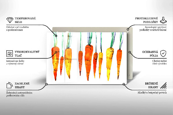 Tagliere in vetro temperato Illustrazione della carota