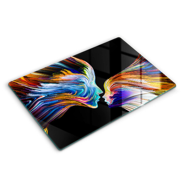 Tagliere in vetro temperato Astrazione del bacio