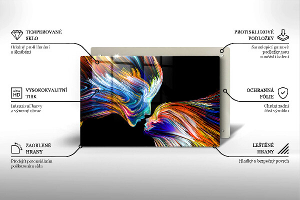 Tagliere in vetro temperato Astrazione del bacio