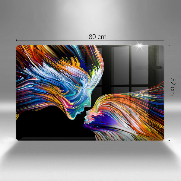 Tagliere in vetro temperato Astrazione del bacio