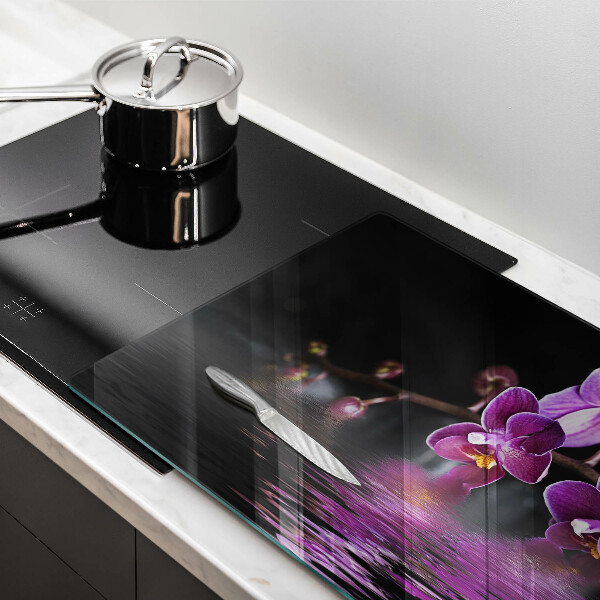 Tagliere in vetro temperato Acqua zen di orchidea