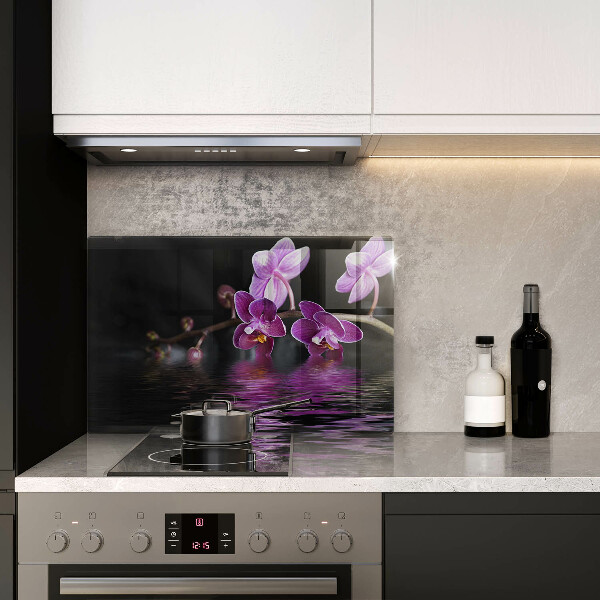 Tagliere in vetro temperato Acqua zen di orchidea